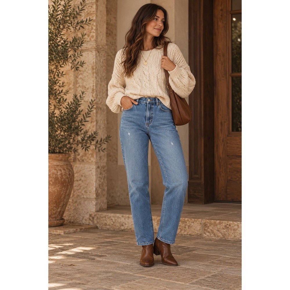 BDG Mom Jeans Blue High Waisted Tapered Leg Vintage Aesthetic 29